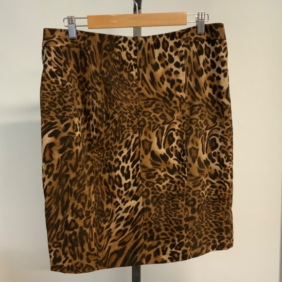 Laura Scott Leopard Animal Print Skirt – Brown/Tan- Size 12 - Picture 7 of 10
